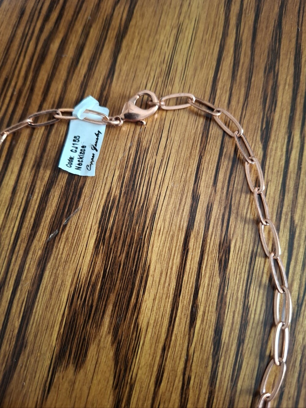 White Buffalo Necklace Copper Framing And Paperclip Chain 18"-20" - Picture 3 of 5